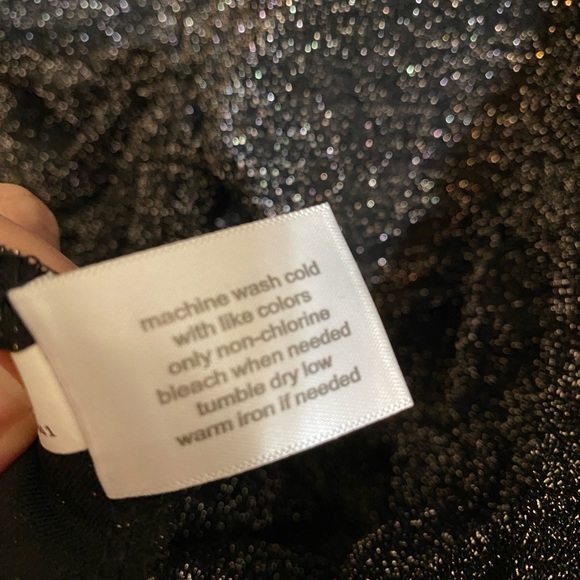 Lane Bryant Illusion Collection Womens Top Black Silver Sparkle - Picture 5 of 6